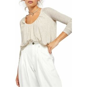 Women's Beige Long Sleeve Top